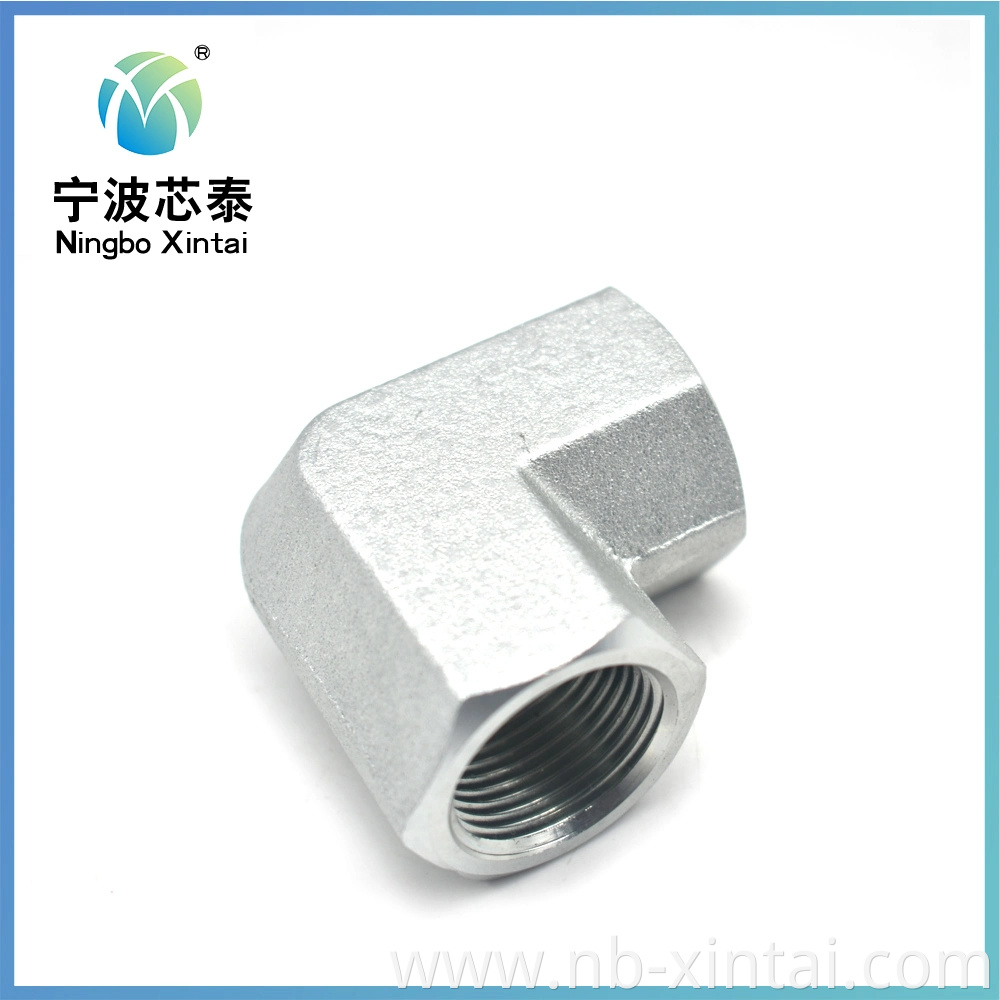 Zinc Plated Carbon Steel Pipe Male X Pipe Female 90 Degree Elbow Hydraulic Fittings